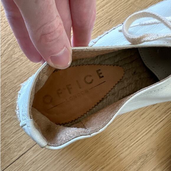 OFFICE - Leather Lace Up Espadrilles in Off White - Picture 7 of 7